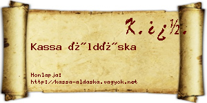 Kassa Áldáska névjegykártya